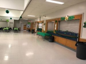 View of the Kitchen pass-thru from the main hall at HVCC